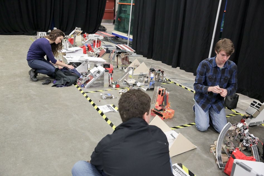 Course 2.007 students spent all semester learning, then applying fabrication techniques to build their robots. 
