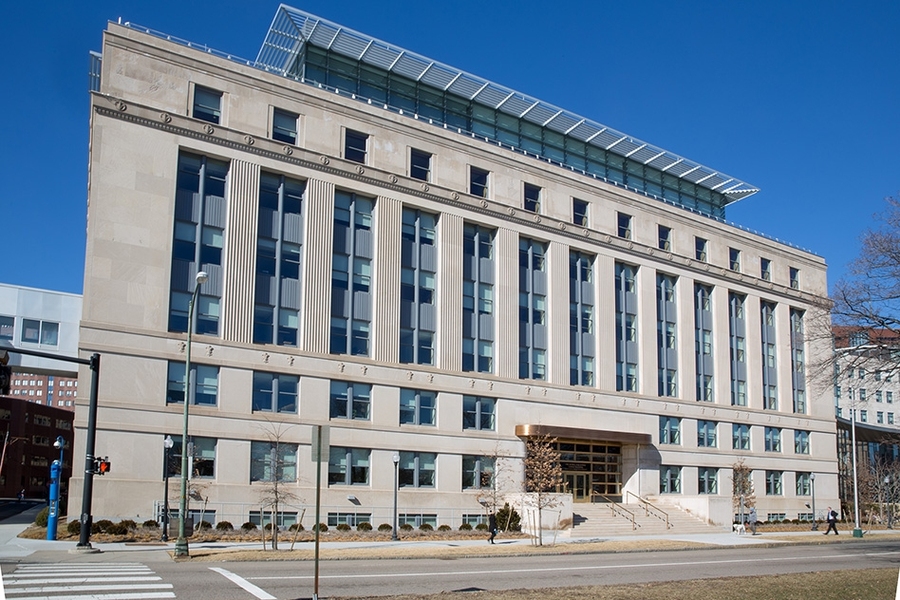 The E52 Morris and Sophie Chang Building, which is in the Streamline Moderne style, was designed in 1938 by Shreve, Lamb, and Harmon, the architects of the Empire State Building in New York City. 