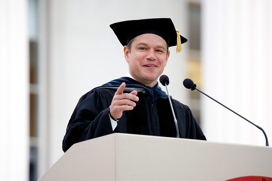 At MIT’s 2016 Commencement ceremony, actor and filmmaker Matt Damon urged graduates to “turn toward the problems that you see and engage with them.”