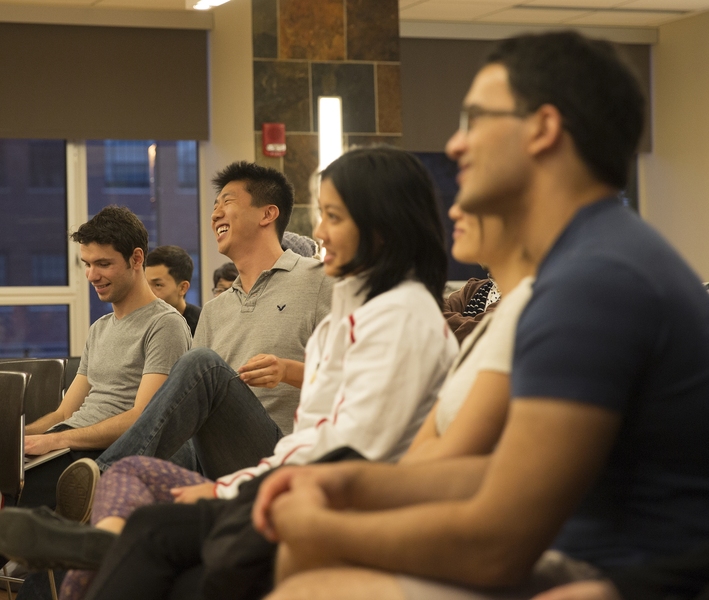MIT students listen to Langer discuss his professional journey during the inaugural talk in the "Failures in Graduate School" series.