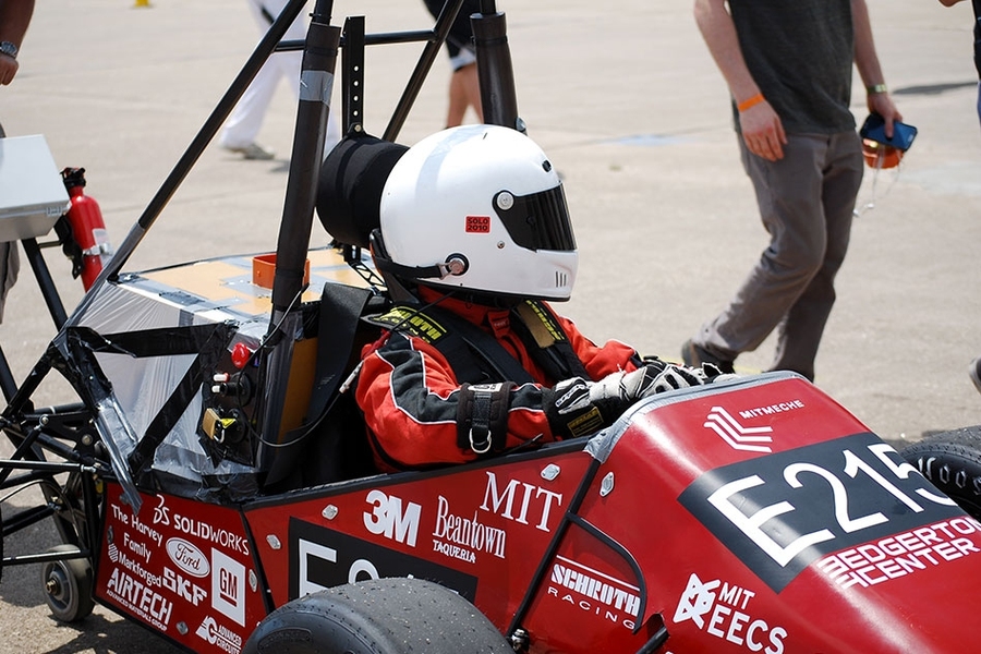 Team captain and MIT junior Luis Alberto Mora, who joined FSAE as a freshman, drove the car in the 2016 competition.