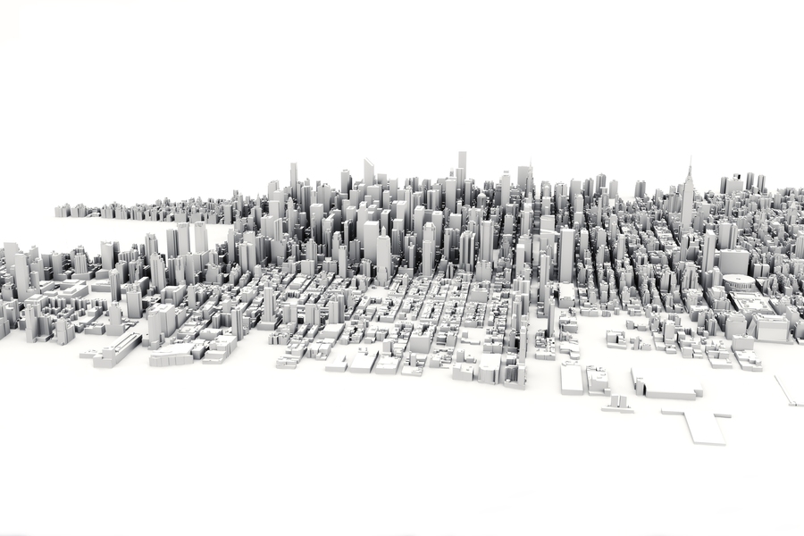 City architecture of buildings