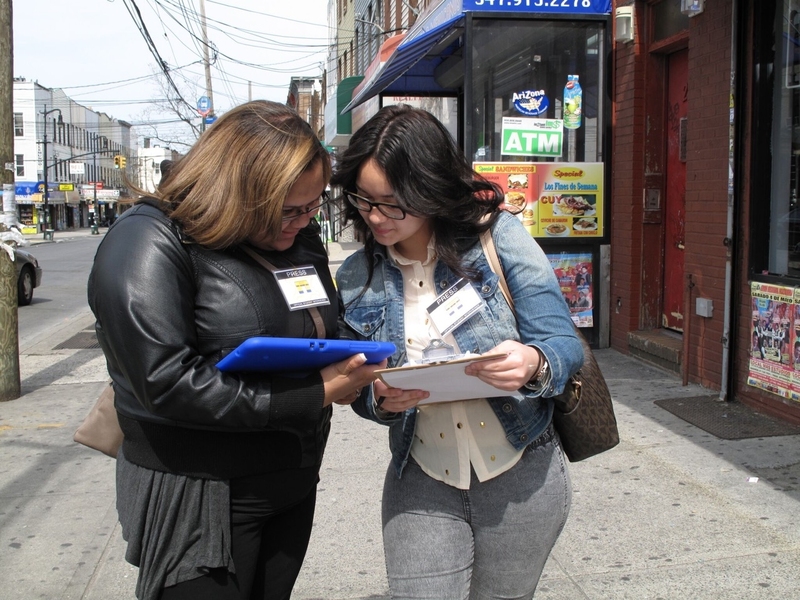 High school students from the Bushwick School for Social Justice collect data on lottery spending.