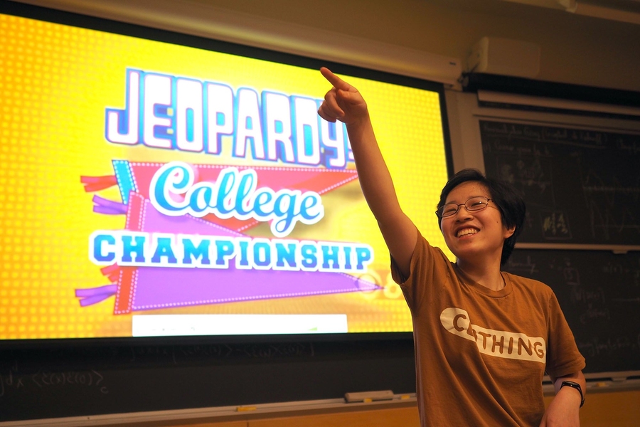 Lilly Chin hosted a watch party at MIT for the airing of the final round of the 2017 "Jeopardy!" College Championships on Feb. 24. 