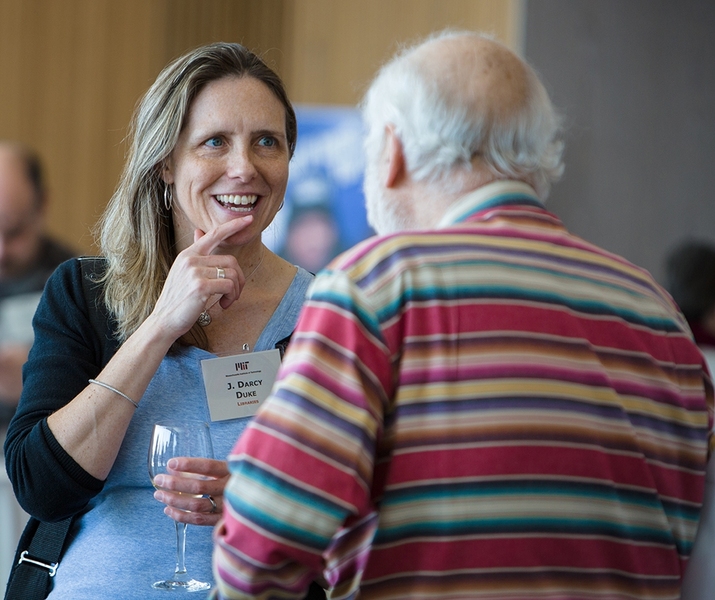 New QCC member J. Darcy Duke (MIT Libraries) and Gold Club member Richard Lanza (Department of Nuclear Science and Engineering) celebrate their special MIT milestones.
