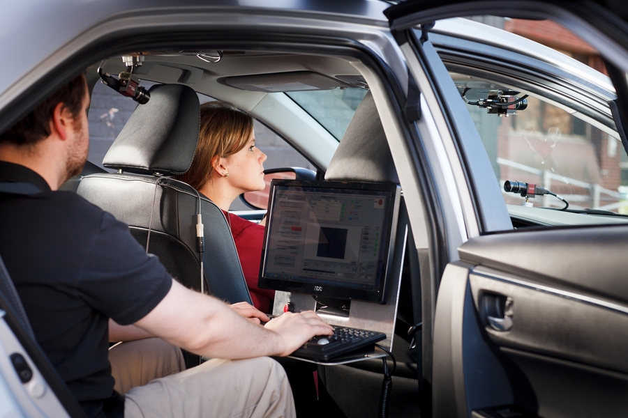 MIT AgeLab engineers test a program on driver state detection (facial movements, head position, emotion, drowsiness, attentiveness, and body language) to improve automated vehicle systems.