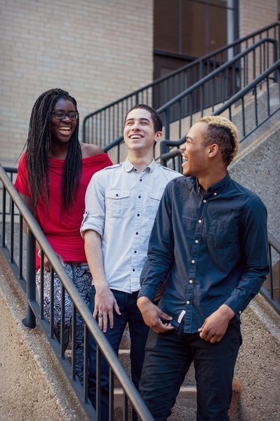 Founding planners of RAK Week, Bettina Arkhurst (left) and Cory Johnson (right), with volunteer graphic designer Daniel Sanchez.