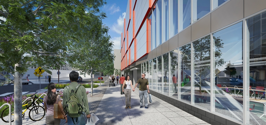 As part of the project to upgrade MIT's Central Utilities Plant, the streetscape along the perimeter of the plant will be improved with new lighting on public walkways as well as new public seating, bicycle racks, trees, and other plantings. 
