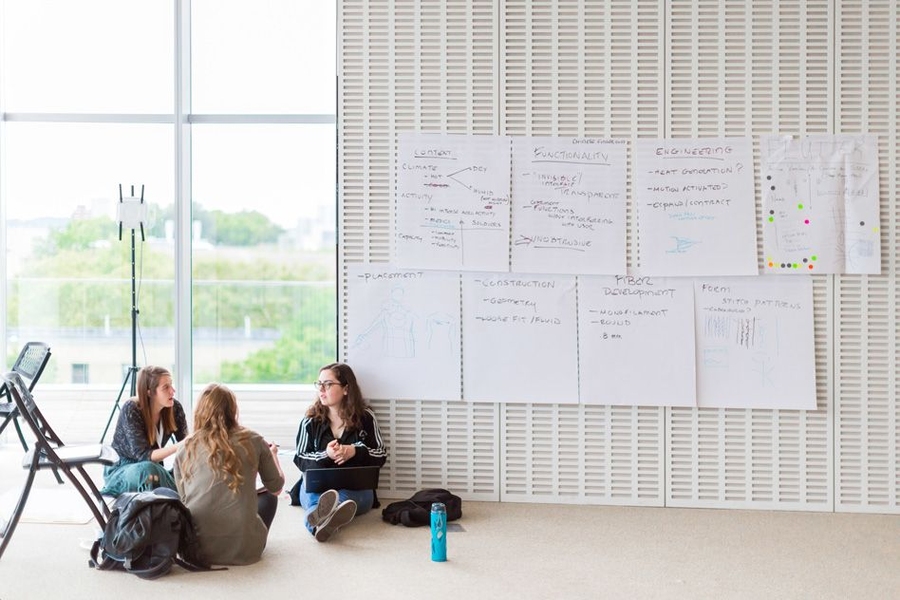 By the last day of the hackathon, more than 20 teams stationed around the MIT Media Lab’s sixth floor had design mockups drawn on poster boards, algorithms and brainstorming notes scribbled on large sheets of hanging paper, and even hardware and software prototypes on display.
