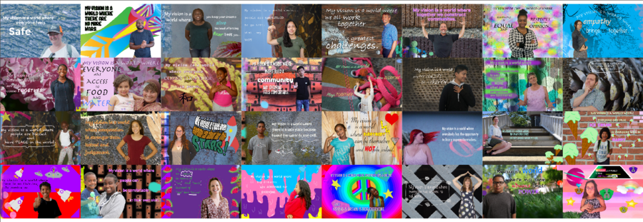 Backdrop of the mural that was created for the MIT Kendall Square construction site