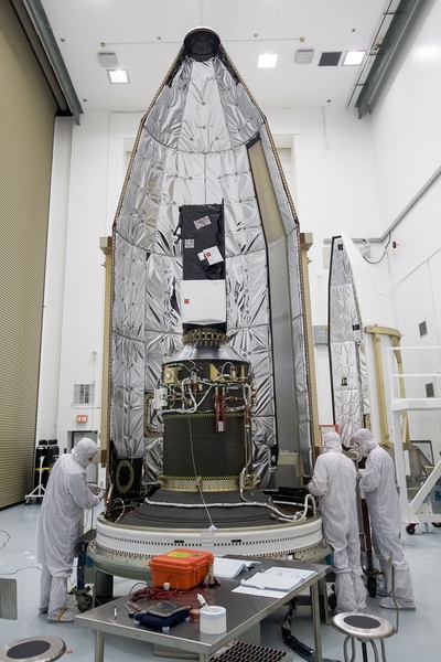 Researchers integrate SensorSat with the fifth stage of the Minotaur IV rocket. 