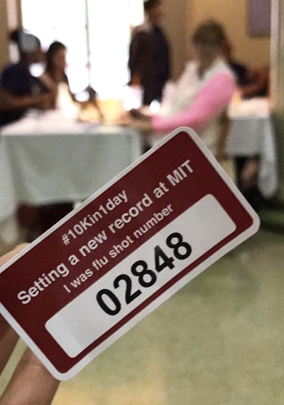 MIT Medical fell short of its goal of 10,000 flu shots in one day, but it still managed to smash the previous one-day record for flu shots given.