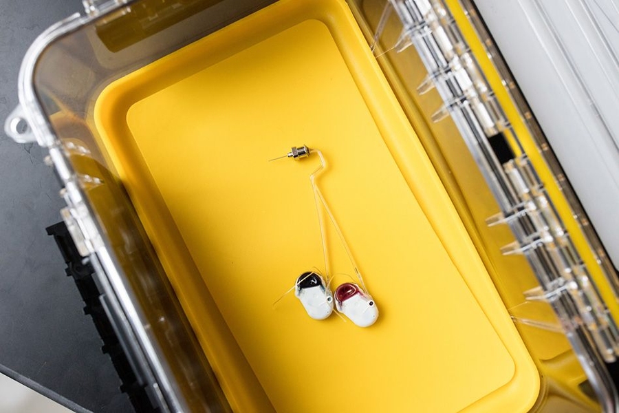 The MIT team developed tiny devices that can be implanted into the brain to deliver drugs.
