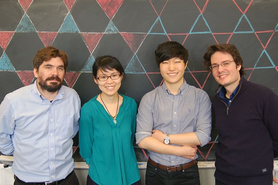 Joe Checkelsky (left to right), Linda Ye, Min Gu Kang, and Riccardo Comin.