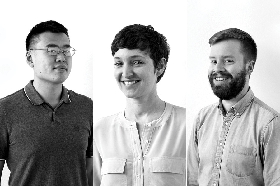 The co-founders of Ayar Labs (from left) Chen Sun, Alex Wright-Gladstein, and Mark Wade.
