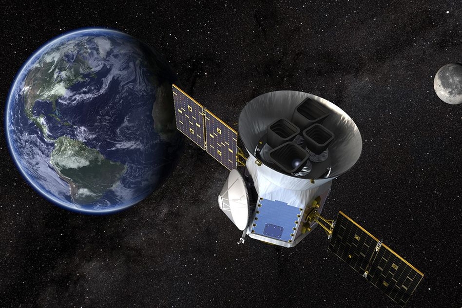 NASA's Transiting Exoplanet Survey Satellite (TESS), shown here in a conceptual illustration, will identify exoplanets orbiting the brightest stars just outside our solar system. TESS will search for exoplanets orbiting stars within hundreds of light-years of our solar system. Looking at these close, bright stars will allow large ground-based telescopes and the James Webb Space Telescope to do fol...