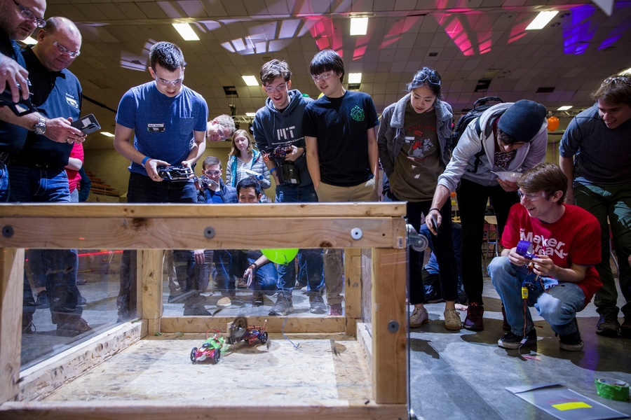 Makers had 150 minutes to design and build the ultimate robotic fighting machine for the BattleBot competition. 