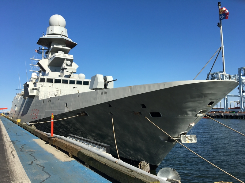 The ITS Alpino docked at the Raymond L. Flynn Black Falcon Cruise Terminal in Boston on June 11, 2018. 
