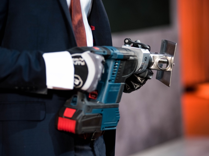 Rhino, which attaches to a rotary hammer, improves brick repointing by controlling the depth of cut, helping guide masons along the mortar joints between bricks, and providing easy and adjustable interaction.