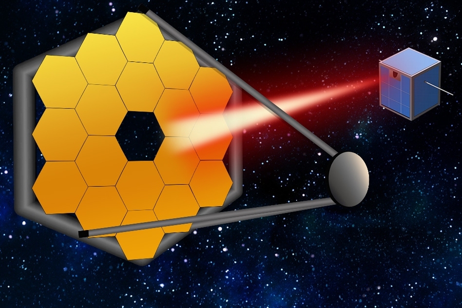 In the coming decades, massive segmented space telescopes may be launched to peer even closer in on far-out exoplanets and their atmospheres. To keep these mega-scopes stable, MIT researchers say that small satellites can follow along, and act as “guide stars,” by pointing a laser back at a telescope to calibrate the system, to produce better, more accurate images of distant worlds.