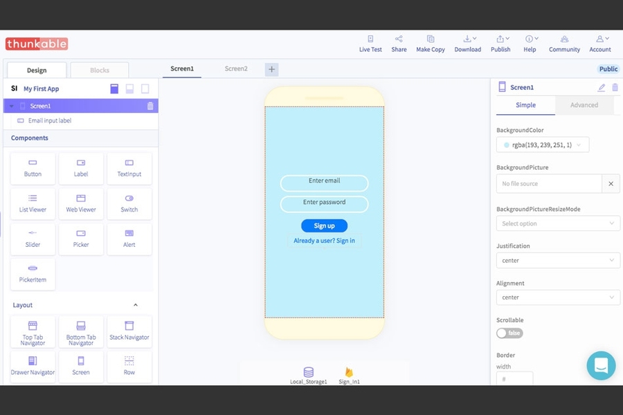 Thunkable's drag-and-drop interface has allowed hundreds of thousands of people with no coding experience to design mobile apps.