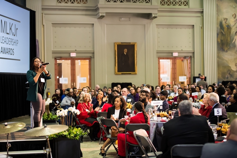 Soloist Dionne Shoffner performed two songs at the annual MLK Jr. Luncheon.