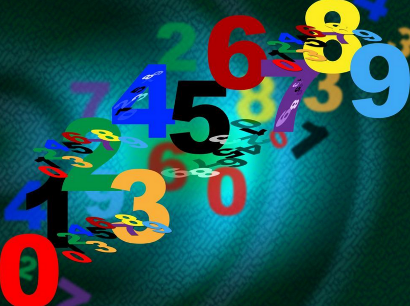 cluster of multicolored numbers