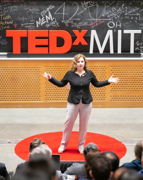 MIT Professor Daniela Rus, director of the Computer Science and Artificial Intelligence Laboratory, kicked off an all-female lineup of speakers at TEDxMIT.