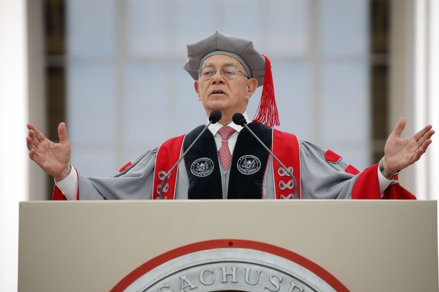 In his charge to the Class of 2019, MIT President L. Rafael Reif told graduates: “Join the world. Find your calling. Solve the unsolvable. Invent the future. Take the high road. Shoot for the Moon!”