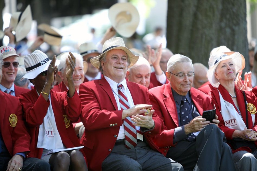 The graduating class of 1969 sported the signature red jackets worn by those who have celebrated their 50th reunion.