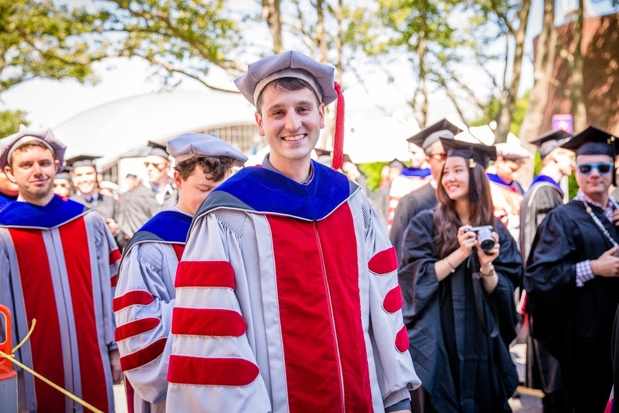 Keating on Commencement Day 2017 after graduating with his doctoral degree