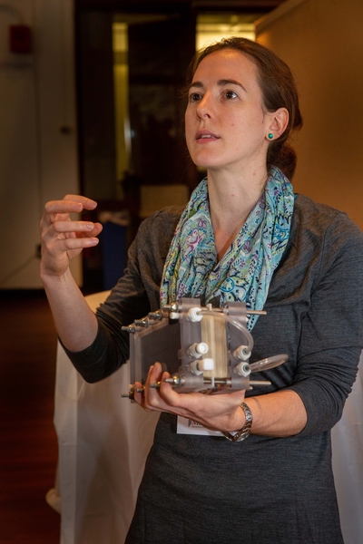 Hannah Varner, a graduate student studying in MIT GEAR Lab, presents her work developing a prototype device that desalinates brackish water in India. 
