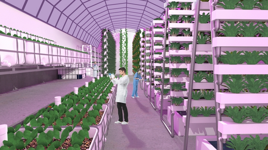 In Star City, excavated Martian materials would be mined for water ice and useful minerals, which would serve as critical inputs to build aquaponics facilities and in the food production process.