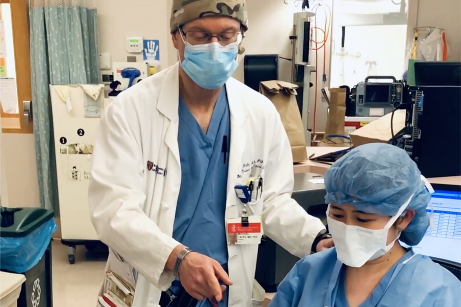 Michael Yaffe with colleague at the Beth Israel Deaconess Medical Center