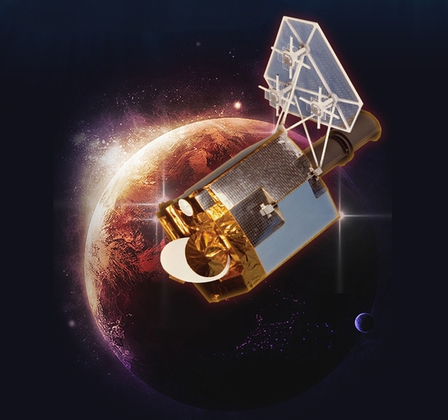 Artist's depiction of LES-9. The LES-9 vehicle was launched in 1976 along with a “sister” satellite, LES-8.