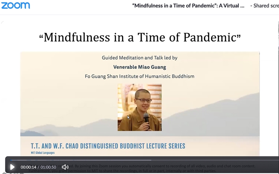 “Mindfulness in a Time of Pandemic” Zoom meeting