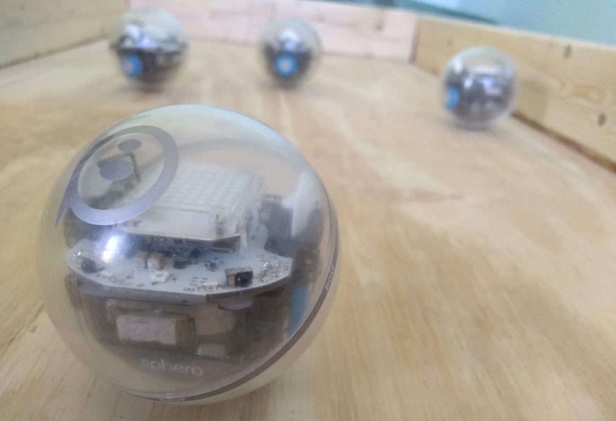After MIT closed, senior Alon Kosowsky-Sachs brought his robots home and continued his experiments in a homemade arena he built for them in his bedroom. 