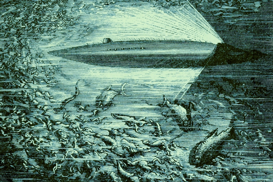 Many tech inventions have been inspired by imaginative literature. Alexandre, an associate professor of literature, received a Bose Research Grant in 2019 for a project in collaboration with MIT students to create a database of such literary sources, assess the imagined innovations for five criteria, then build a prototype of one of the imaginary inventions. Pictured is a detail of "Nautilus," as ...