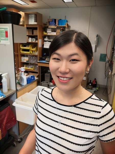 Graduate student Linda Zhong works in Professor Anthony Sinskey’s biology lab on an answer for plastic pollution. 