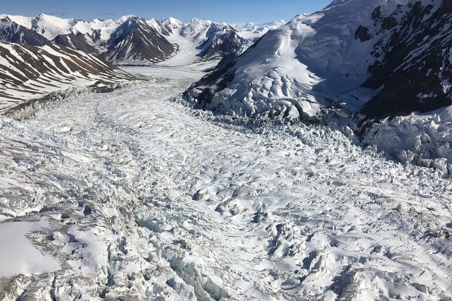 A surging glacier in the St. Elias Mountains, Canada.