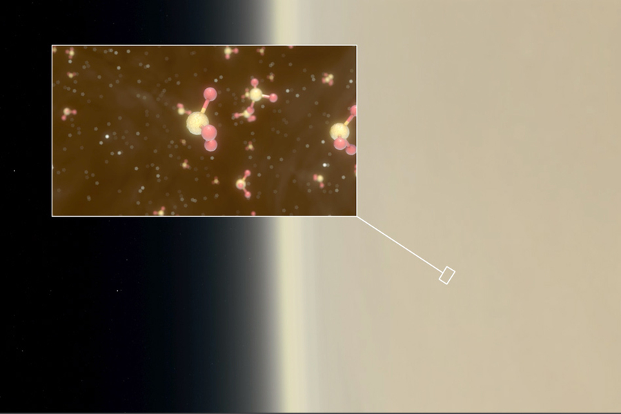 depiction of phosphine molecule on Venus