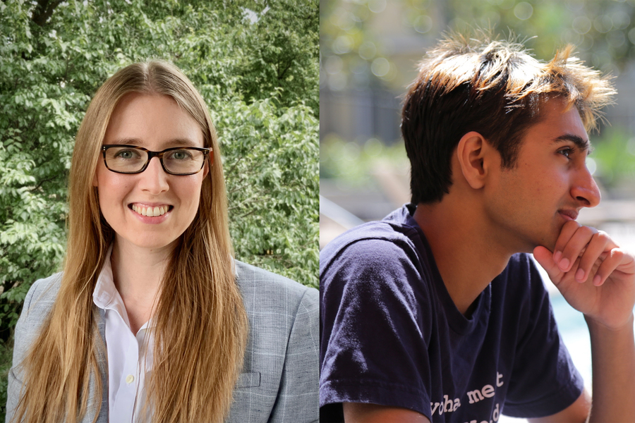 Portraits of Phiala Shanahan and Tej Kanwar