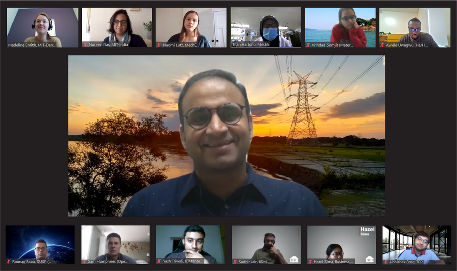 Screenshot of an online conversation: One central figure surrounded by a dozen other faces