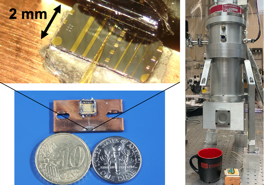 small laser chip with a thermoelectric cooler