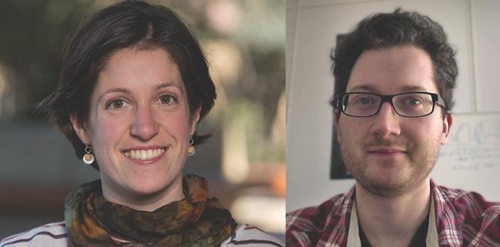 Portrait photos of Camilla Cattania and William Frank