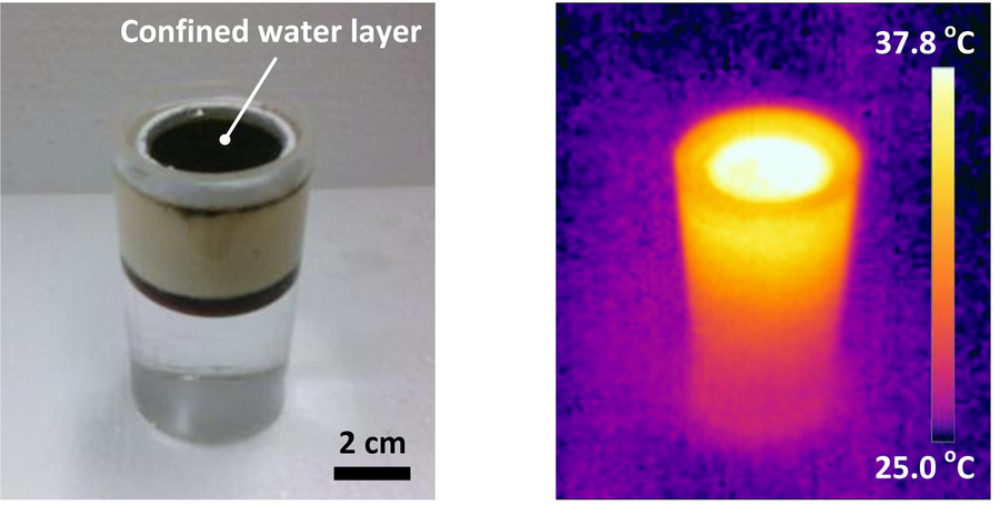 image shows water layer under one sun solar illumination
