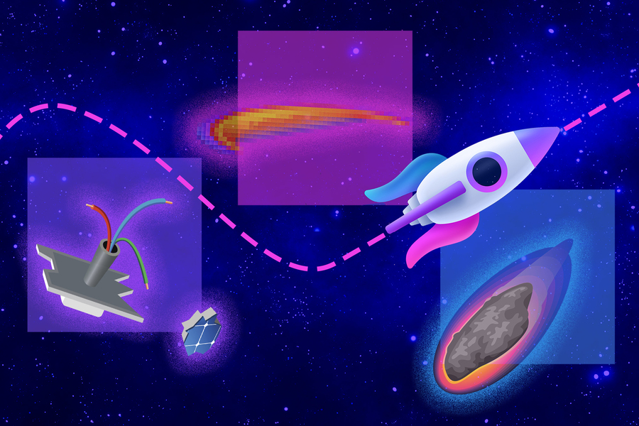 autonomous rocket ship graphic