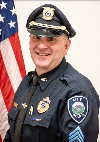 Headshot photo of MIT Police Sergeant Brian Sousa Jr. in uniform.
