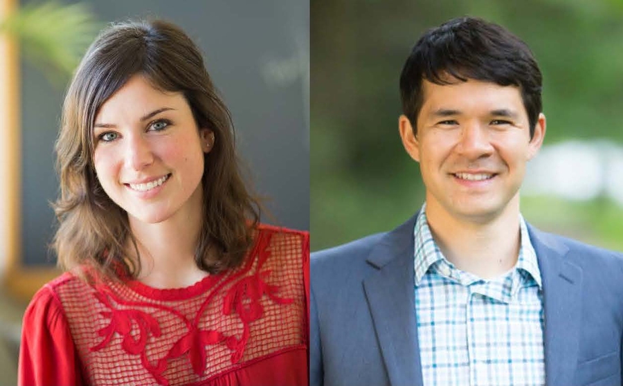 Portrait photos of Erin Kara and Kiyoshi Masui