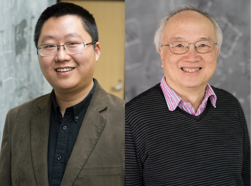 Portrait photos of physics professors Liang Fu and Patrick A. Lee 